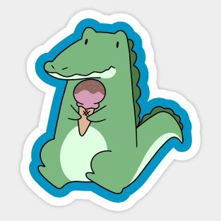 Icecream Cone Alligator Sticker